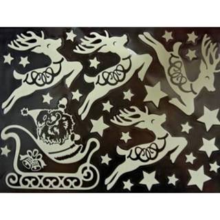 👉 Raam sticker active witte 1x kerst raamstickers glitter sneeuwvlokken 29,5 x 40 cm