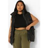 👉 Plus Gewatteerde Long Line Bodywarmer, Black