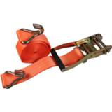👉 Spanband oranje Hofftech met Ratel - Inclusief 2 haken 5 meter 3 ton Capaciteit 8717344999007