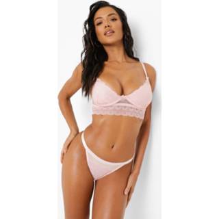 Lange Kanten Push Up Beha Met Franjes, Blush