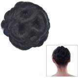 👉 Pruik zwart active bal hoofd bloem haarspeld haarzak hoofdband voor bruid (natuurlijk zwart)