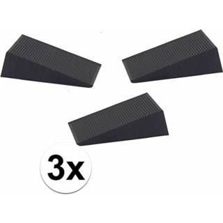 👉 Deurstopper zwart rubber 3x / deurwig 16 mm - Action products