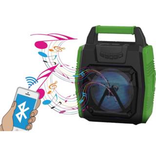 👉 Bluetooth speaker zwart groen Benson - Zwart/Groen Radio LED Verlichting 25,9 x 15,1 34,1 cm. 8720195797784