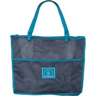 👉 Opbergtas blauw groot active 3 STUKS Multifunctionele Mesh Bag Draagbaar en Opknoping Tas Voor Fruit Groente, Kleur: (Groot)