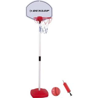 Basketbalstandaard kunststof rood Dunlop Mini-basketbalset - Basketbalstandaard, Basketbal En Pomp 117 Cm Hoog 8711252101125