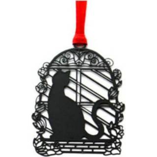 👉 Envelop active 2 STKS Cartoon Sealing Sign Black Cat Metal Series Hollow Mini Bookmark (Bird Cage Cat)