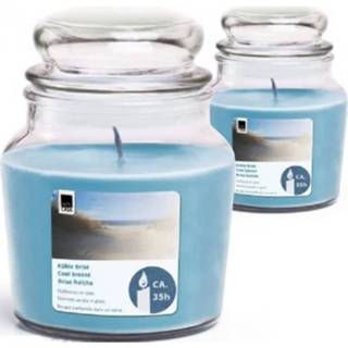 👉 Geurkaars blauw glas active in glas, 
