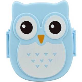 👉 Lunchbox blauw active Cartoon Uil Patroon Voedsel Container Picknick Opbergdoos Draagbare Bento Box (Blauw)