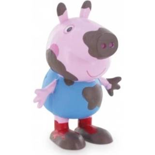 👉 Speelfiguur roze kunststof Comansi Peppa Pig: George Mud 6 Cm 8412906996882