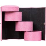 👉 Ladder roze active Mode Cilindrische Rotatie Sieraden Opslag Houder Oorbel Organizer Box Case (Roze)