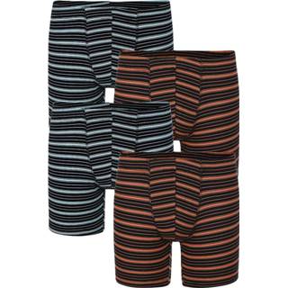 👉 Boxershort katoen gestreept mannen onderhoudsarm materiaal Lange boxershorts per 4 stuks G Gregory Terracotta::Lichtblauw 4055706692819