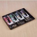 Kassa lade zwart active Duurzaam Vier-frame ABS Cash Register Insert Kassier Opslag Box Classificeren Organisator (Zwart)