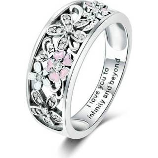 👉 Sterling zilveren ring 7 active S925 Flower Dance Fashion Personality Ring, maat: US maat 54,5 mm