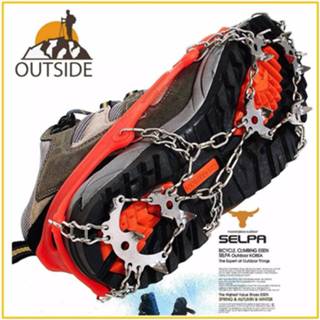 👉 Quality Outdoor Climbing Antiskid Crampons Winter Walk 18 Teeth Ice Fishing Snowshoes Manganese Steel Slip Shoe Covers