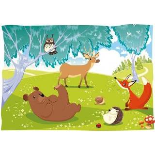 👉 Fotobehang kinderen - Vliesbehang, Grappige dieren , kinderkamer