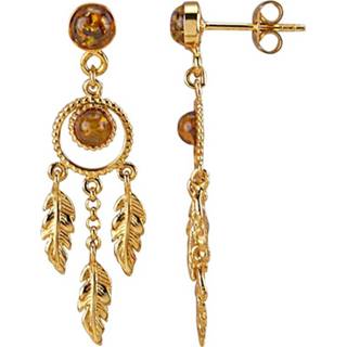 👉 Oorbel bruin zilver vrouwen Oorbellen Droomvanger KLiNGEL 4055707091178