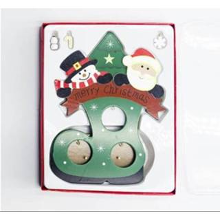 👉 Snowboots groen hout klein active 2 Doos Kerst Geschilderde Desktopdecoratie Kleine Ornamenten Geschenken, Maat: (Groen)