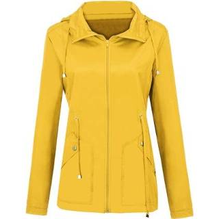 👉 Regenjas geel l active Waterdichte kleding Buitenlandse handel Windjack met capuchon Regenjas, maat: (geel)