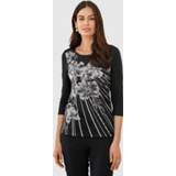 👉 Shirt kunstvezels gebloemd vrouwen elastisch materiaal Paola Zwart::Wit 4055706659775