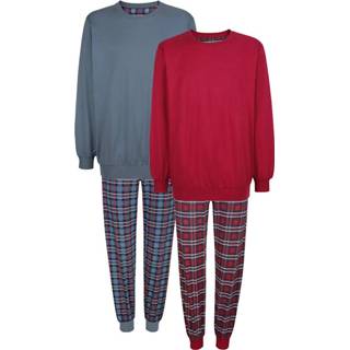 👉 Pyjama rood katoen geruit mannen zeer comfortabel Pyjama's per 2 stuks Roger Kent 4055706305504