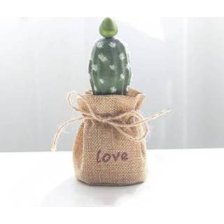 👉 Ornament linnen active Simulatie Cactus Plant Ingemaakte Letters Desktop Ornamenten (Opuntia B)