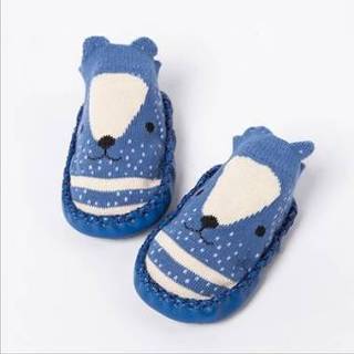 👉 Babysokje antislip active baby's kinderen Mode babysokjes met rubberen zolen baby sok pasgeboren herfst winter vloersokken schoenen zachte zool (525 navy)