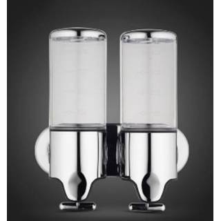 👉 Vloeibaar wasmiddel transparant active Dubbele hoteldouche Handmatige dispenser Wandmontage Shampoo Zeepfles, capaciteit: 1000 ml (transparant)
