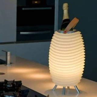 👉 Bluetooth speaker kunststof wit Lamp Kooduu Synergy 35-pro - Led Wijnkoeler 7106622981253