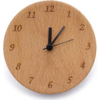 👉 Wekker houten active Simple Home Study Massief decoratieve beukenhouten voor het nachtkastje (ronde nummers zonder rand)