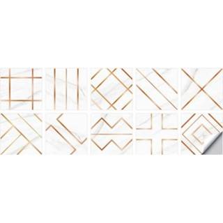 👉 Trap m active 2 sets geometrisch patroon wandtegel sticker fornuis water- en oliebestendige stickers, specificatie: M: 15x15cm (HT-011 koper)