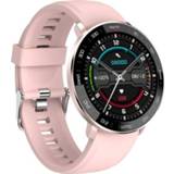 👉 Smartwatch roze active ZL03 1.3 inch IPS kleurenscherm IP67 waterdicht smartwatch, ondersteuning slaapmonitor / hartslagmeter bloeddrukmeter, stijl: siliconen band (roze)