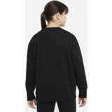 👉 Fleece shirt zwart s+ vrouwen meisjes Nike Sportswear Club met ronde hals voor (ruimere maten) - 195237946020