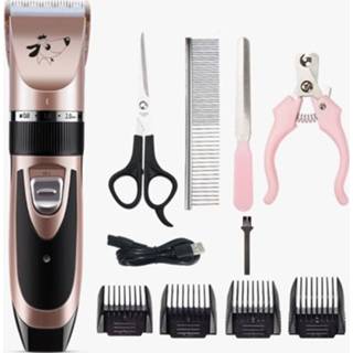 👉 Make-up remover active Pet Hair Electric Shaving Haircut Set, specificatie: roségoud + 4 stuks set