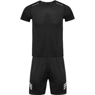 👉 Casual top zwarte zwart XL active Sportieve met korte mouwen + short set (kleur: maat: XL)