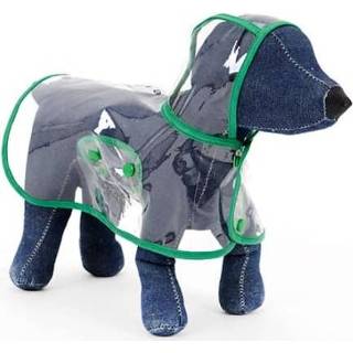 Regenjas transparante groen XL active Waterdichte voor huisdieren Regenkleding Ponchodoek, XL, borstomvang harnas: 45 cm, ruglengte: 37 gewicht huisdier: 4,5-5,5 kg (groen)