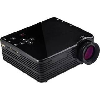 👉 Projector zwart active VS320 400ANSI lumen 240x320 resolutie LED + LCD-technologie slimme projector, ondersteuning voor AV / HDMI SD-kaart USB VGA (zwart)