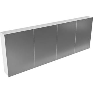 👉 Spiegelkast Mondiaz Cubb 200x70x16cm met 4 deuren - Talc 6011445250299