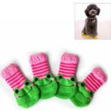 👉 Antislip sok l active 2 paar schattige puppy honden huisdier gebreide sokken, maat: (kikker)