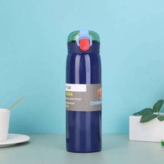 👉 Thermoskan blauw active Roestvrijstalen stuiterende Handige sport Anti-broeiwaterbeker, capaciteit: 350 ml (blauw)