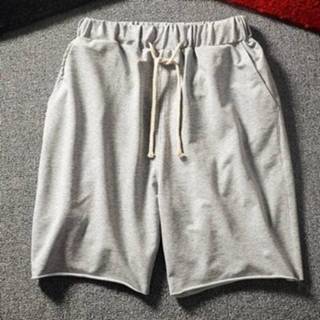 👉 Sportbroek grijs XXXL active mannen Heren Shorts Rechte Casual Losse Effen Kleur Stretch Vijfpunts Broek (Kleur: Maat: XXXXXL)