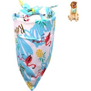 Sjaal blauwe s active 2 STKS Hond Driehoek Flamingo Tropische Wind Serie Speeksel Handdoek Sjaal, Maat: (Blauwe Flamingo)