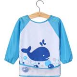 👉 Slab s active kinderen waterdichte slabbetje lange mouw schort Smock, maat: (walvisblauw)