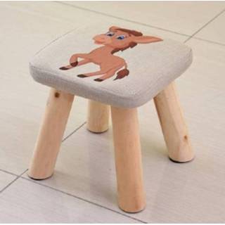👉 Kruk houten stoffen active kinderen Massief vierkante Creatieve kinderstoel Sofa (paard)