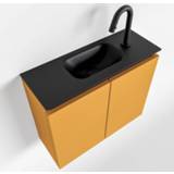 👉 Toiletmeubel urban MONDIAZ TURE 60cm ocher. EDEN wastafel midden 1 kraangat 6017335833849