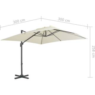 👉 Zweefparasol zandkleurig aluminium active met paal 300x300 cm 8718475701132