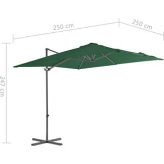 👉 Zweefparasol met stalen paal 250x250 cm groen