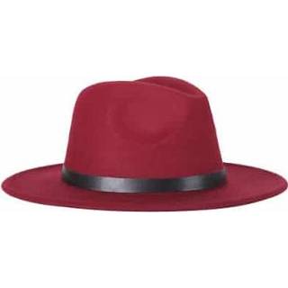 👉 Hoed zwart wijnrood active mannen vrouwen Fedora Dames Jazz Wollen Blend Cap Outdoor Casual (wijnrood)