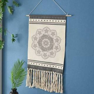 👉 Tapijt active GT001 bedrukt katoenen draad geweven kwast muur hangende decoratie, afmeting: 50x70cm (pindagrijs)