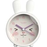 👉 Wekker wit siliconen active kinderen Student Slaapkamer Nachtkastje Nachtlampje Mute Klok (Wit Konijn)