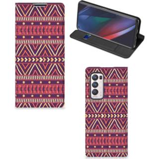 👉 Paars OPPO Find X3 Neo Hoesje met Magneet Aztec 8720632972903